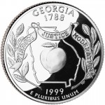 1999 50 State Quarters Coin Georgia Proof Reverse