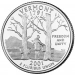 2001 50 State Quarters Coin Vermont Uncirculated Reverse