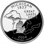 2004 50 State Quarters Coin Michigan Proof Reverse