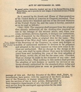 Historic Legislation, September 26, 1890. Full text is duplicated in the body of this page.