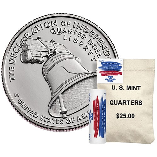 Declaration of Independence Quarter Bags and Rolls