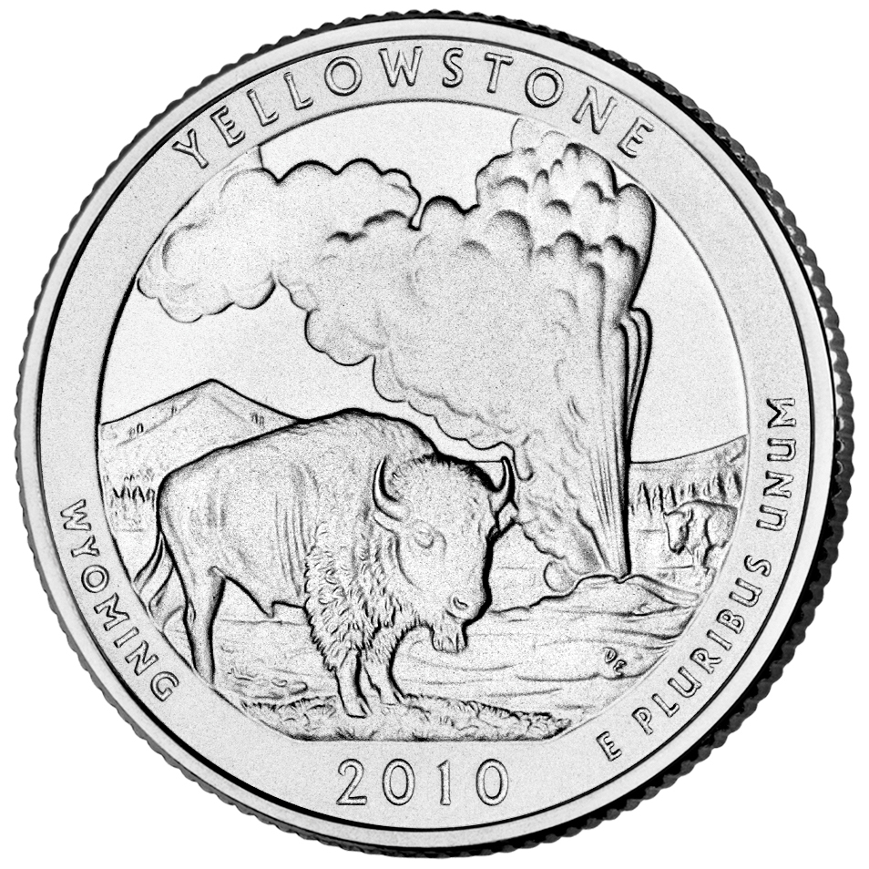 Yellowstone National Park Quarter Reverse