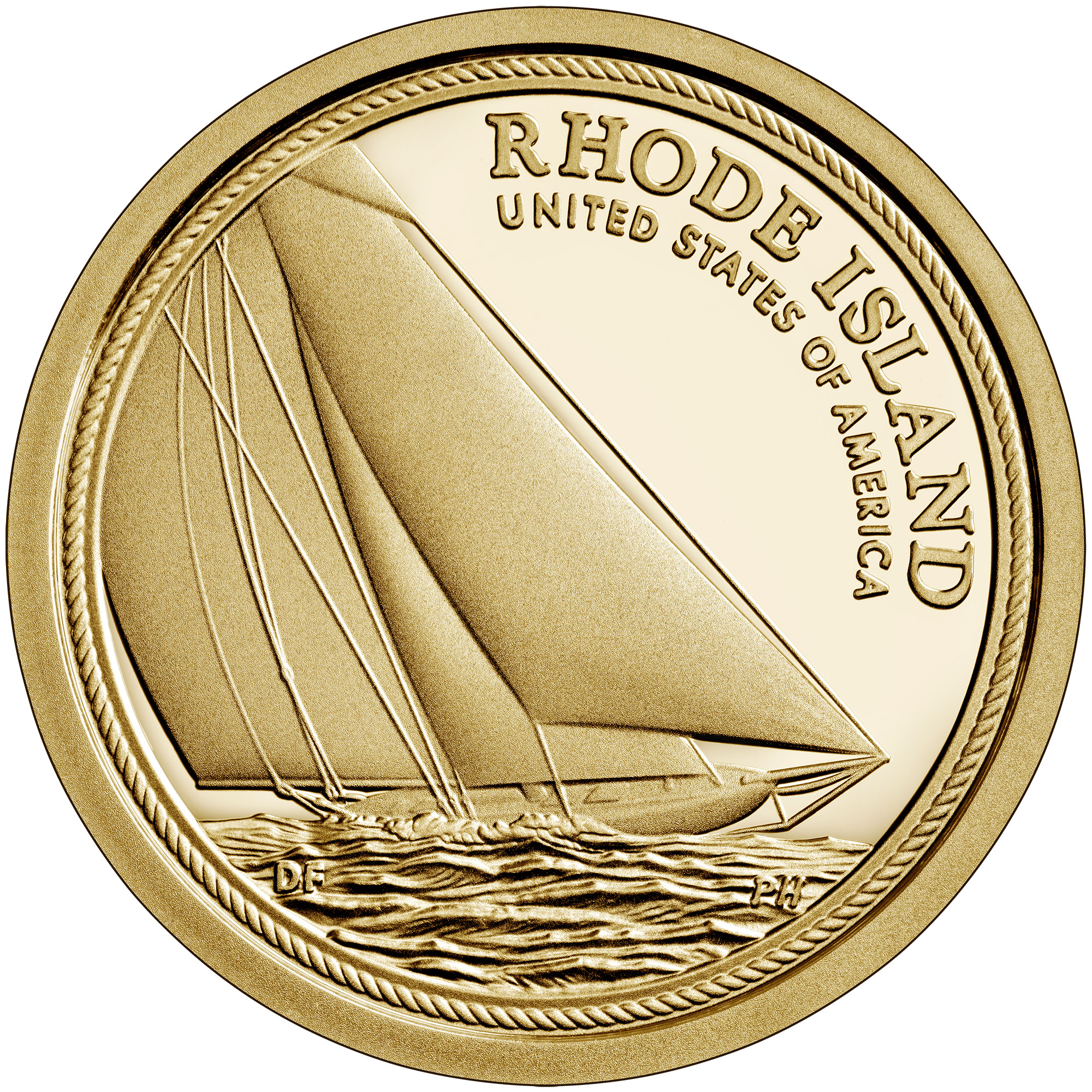 American Innovation $1 Coin - Rhode Island Reverse