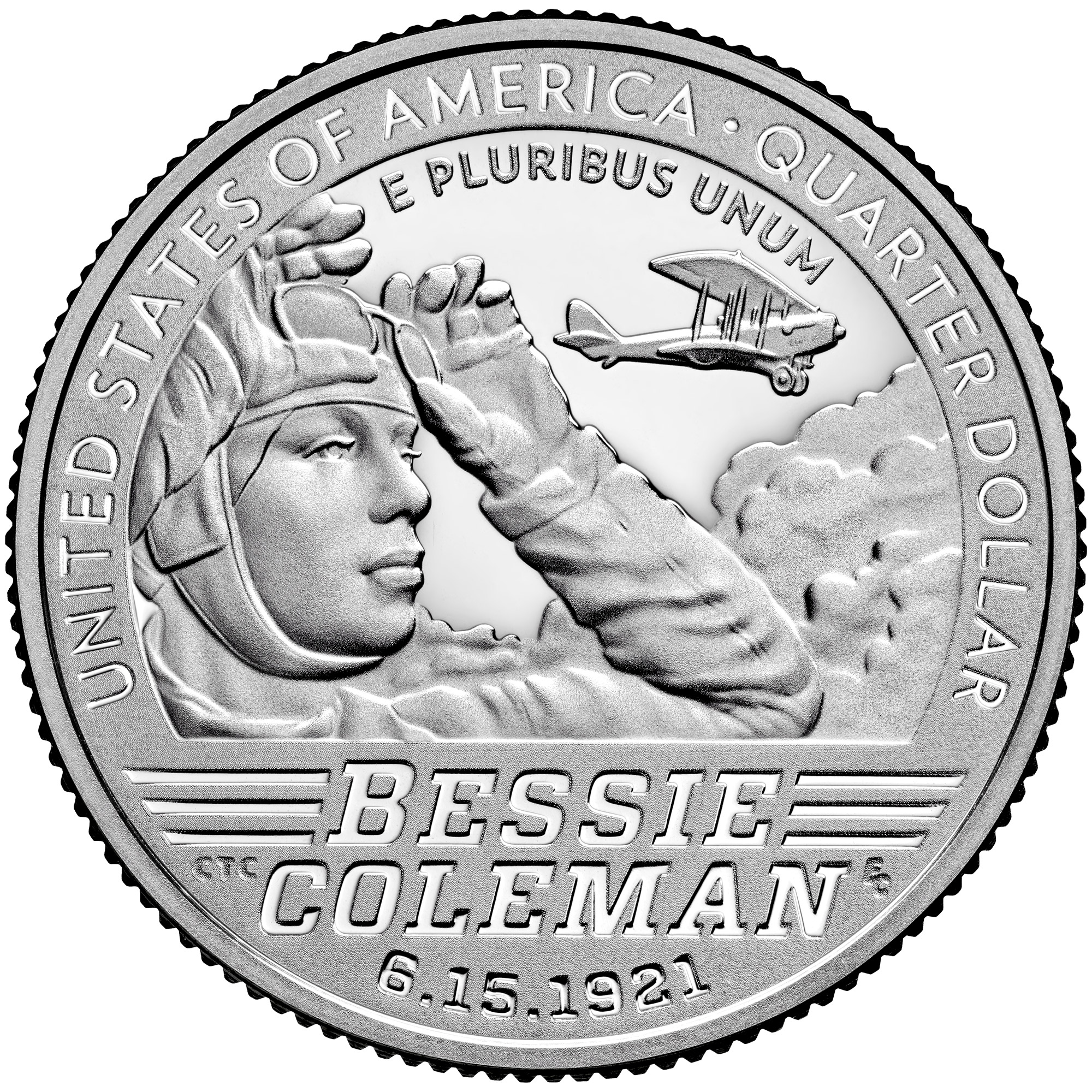Bessie Coleman Quarter Reverse