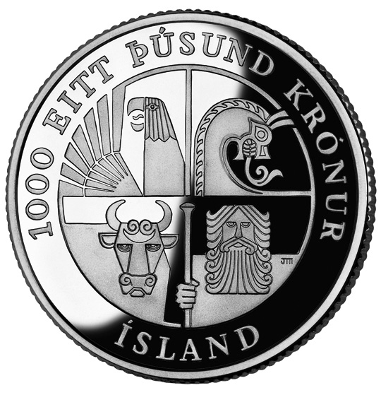 Leif Ericson Icelandic Silver Dollar Reverse