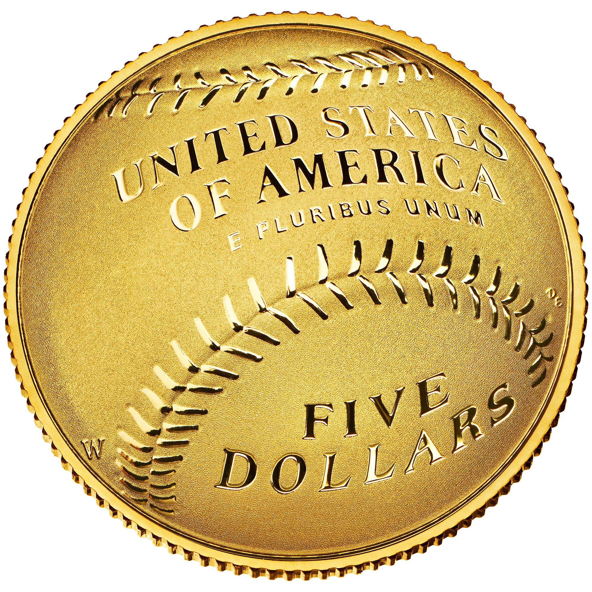 Baseball Hall of Fame $5 Gold Coin Reverse