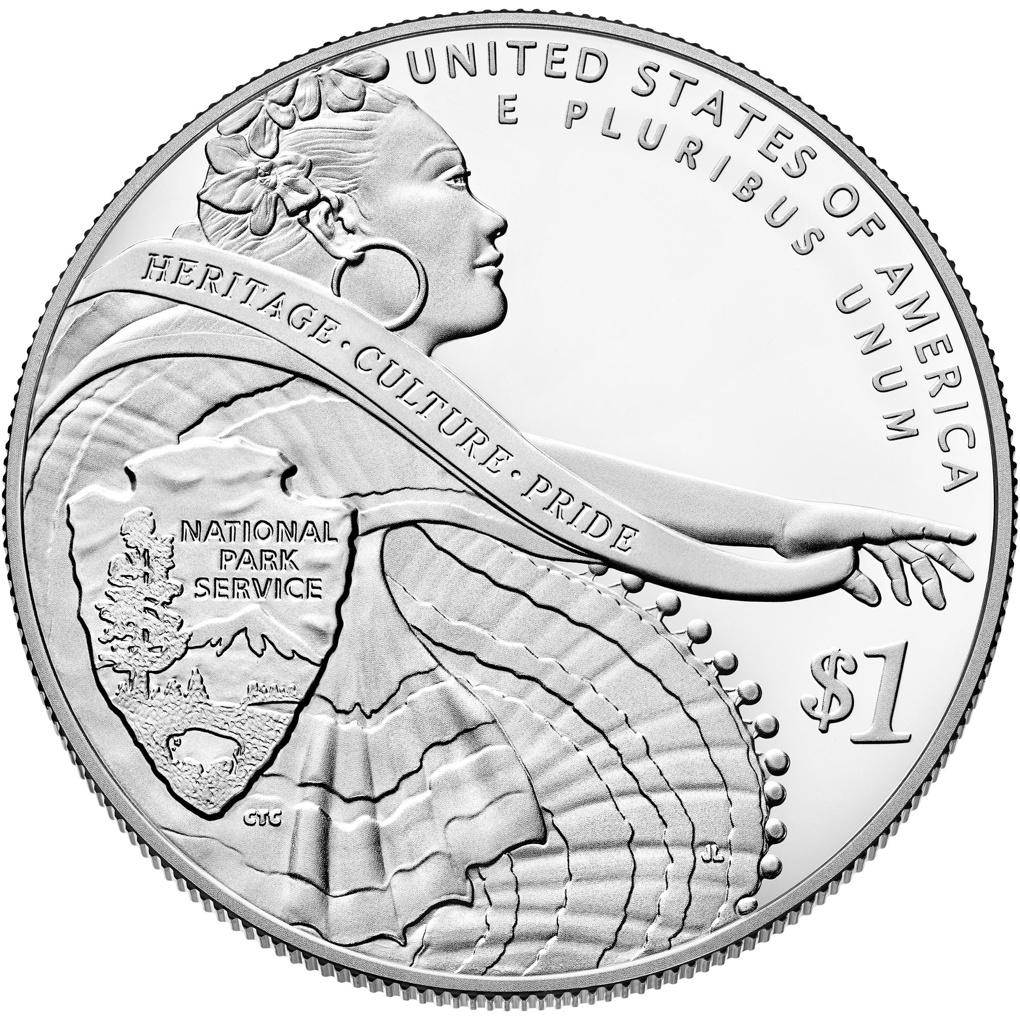National Park Service Anniversary Silver Dollar Reverse