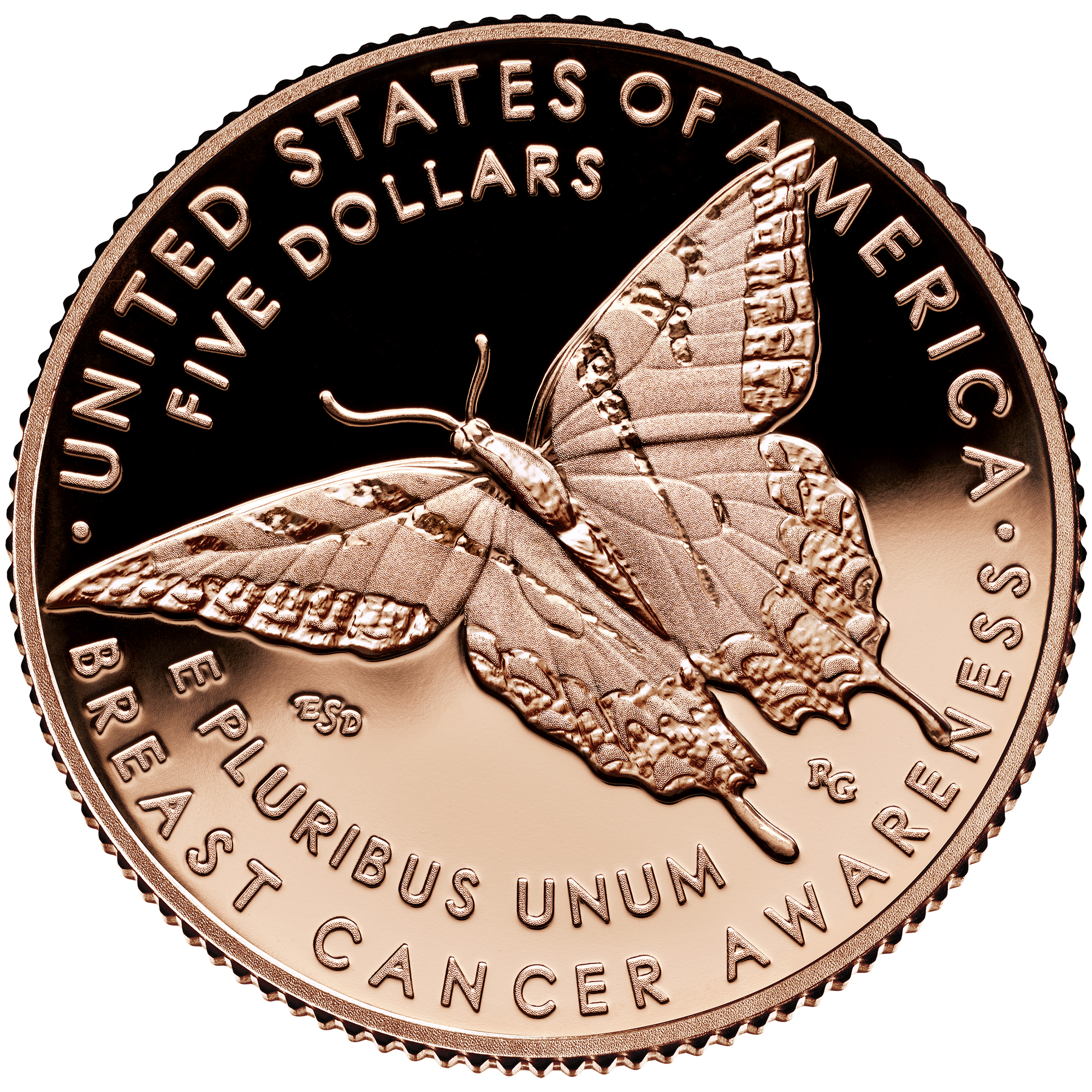 rose gold reverse with butterfly