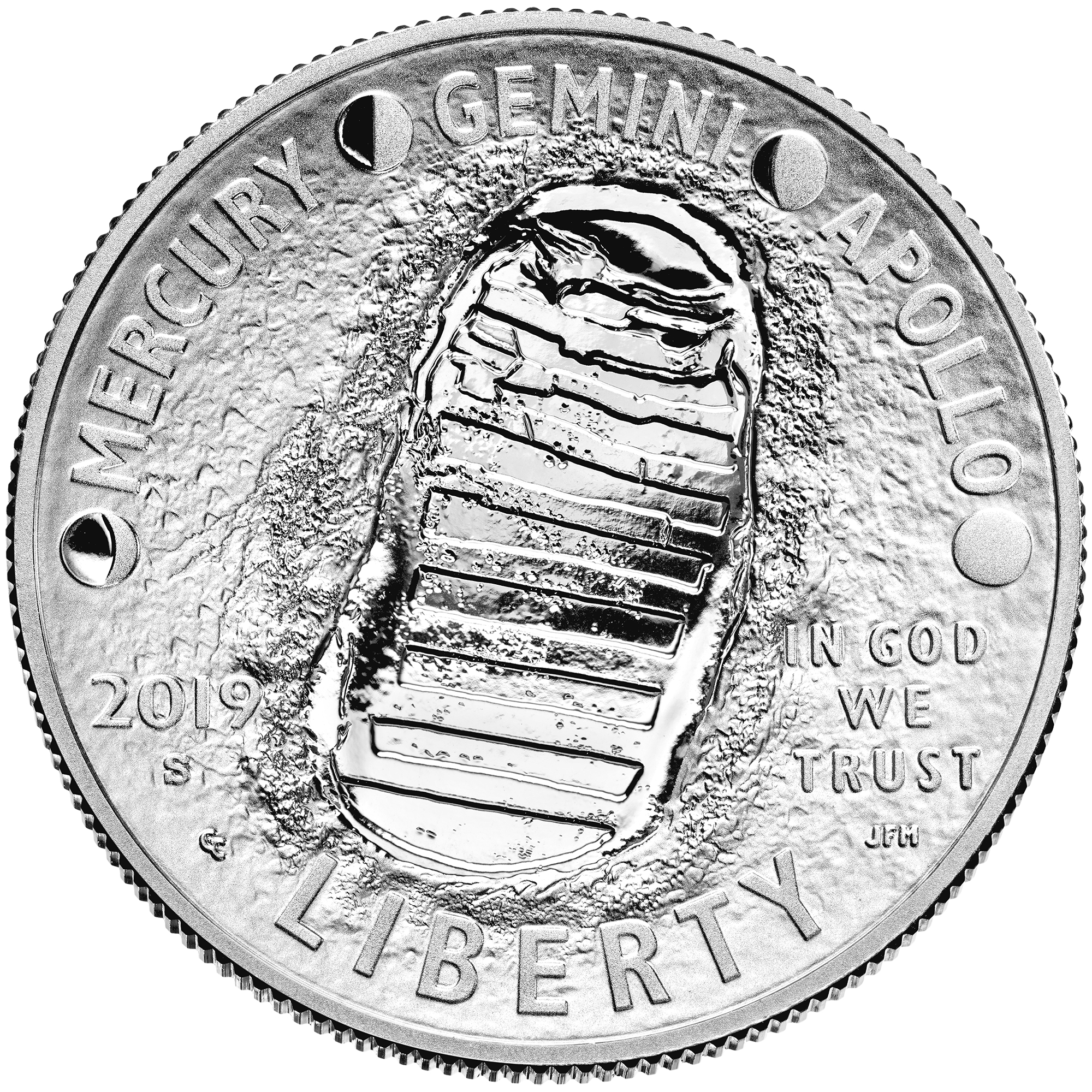 astronaut boot print on moon in clad