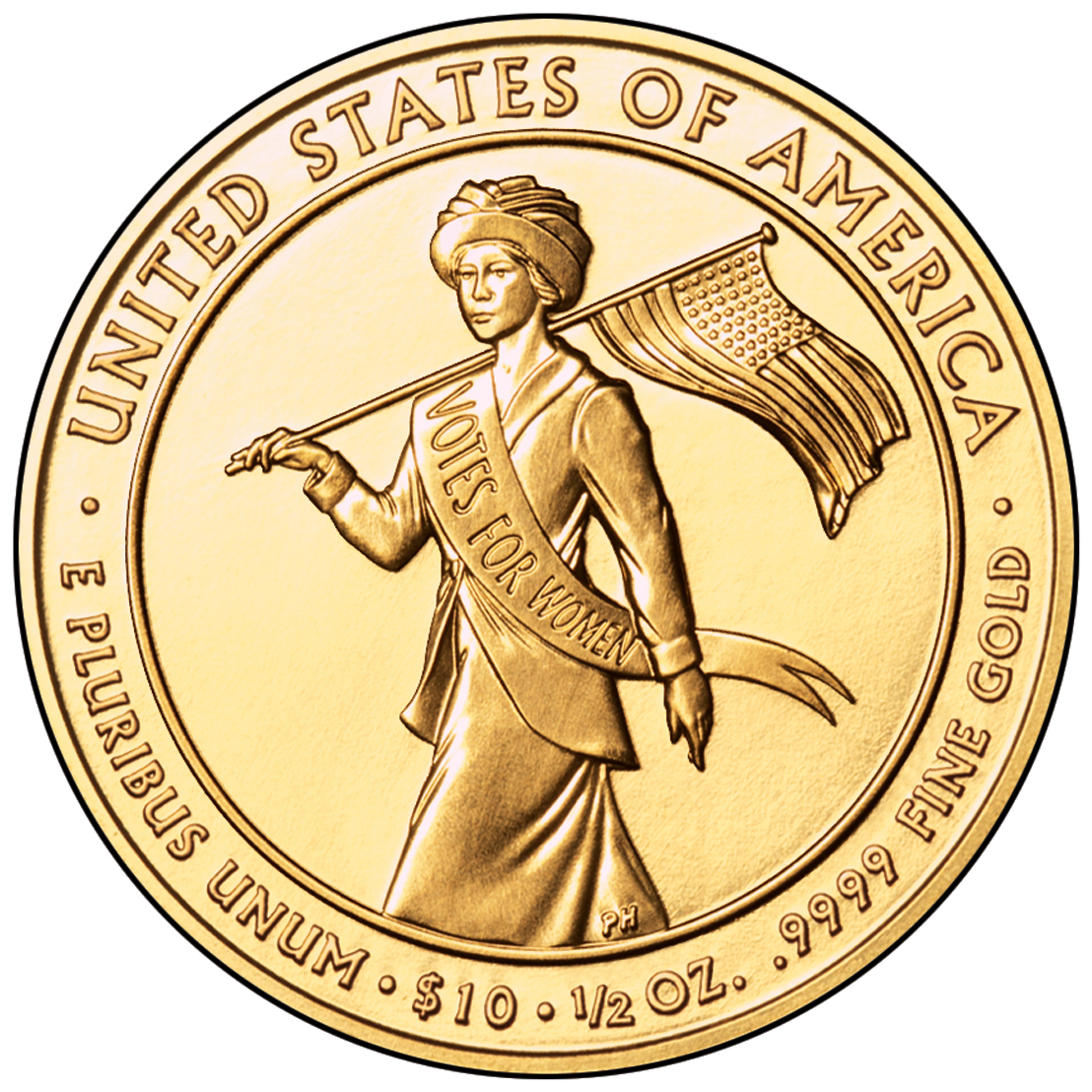 Alice Paul & the Suffrage Movement Gold Coin Reverse
