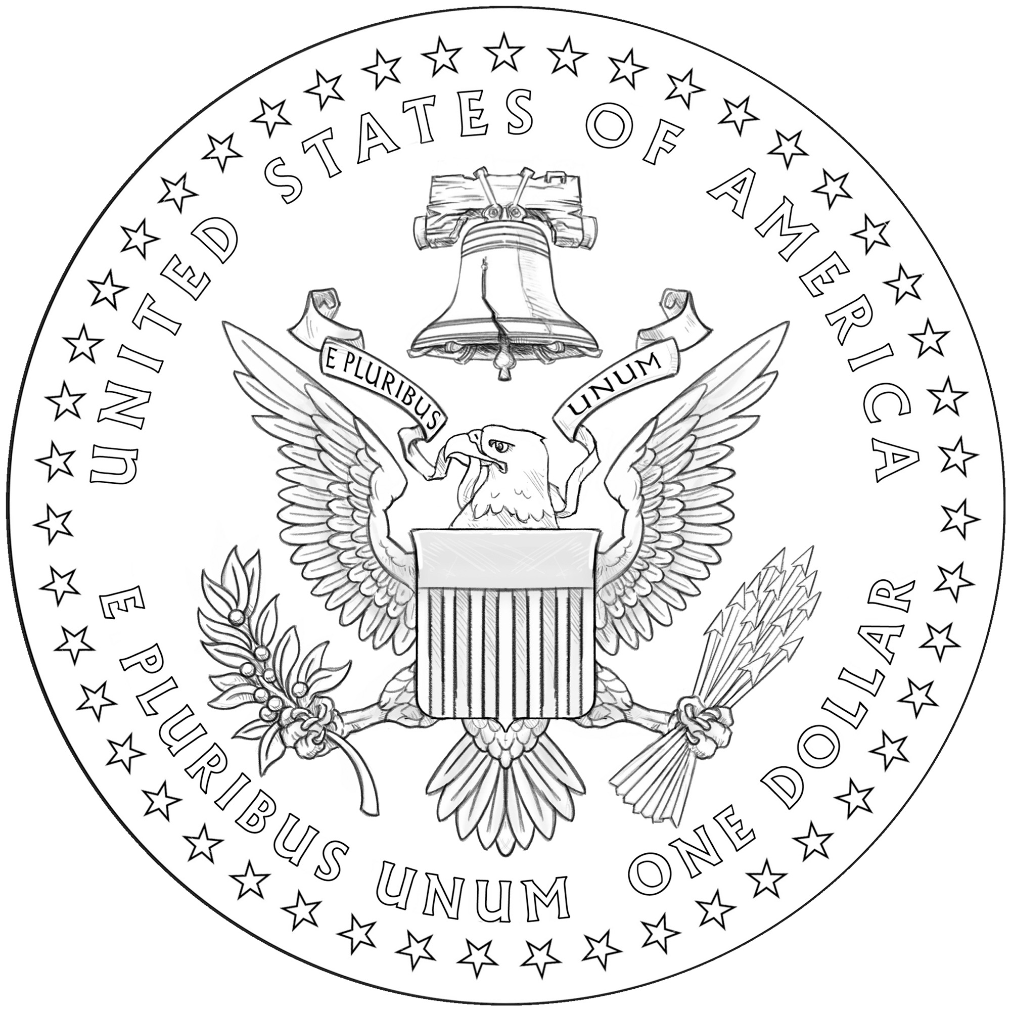 Dollar Coin Reverse with Eagle