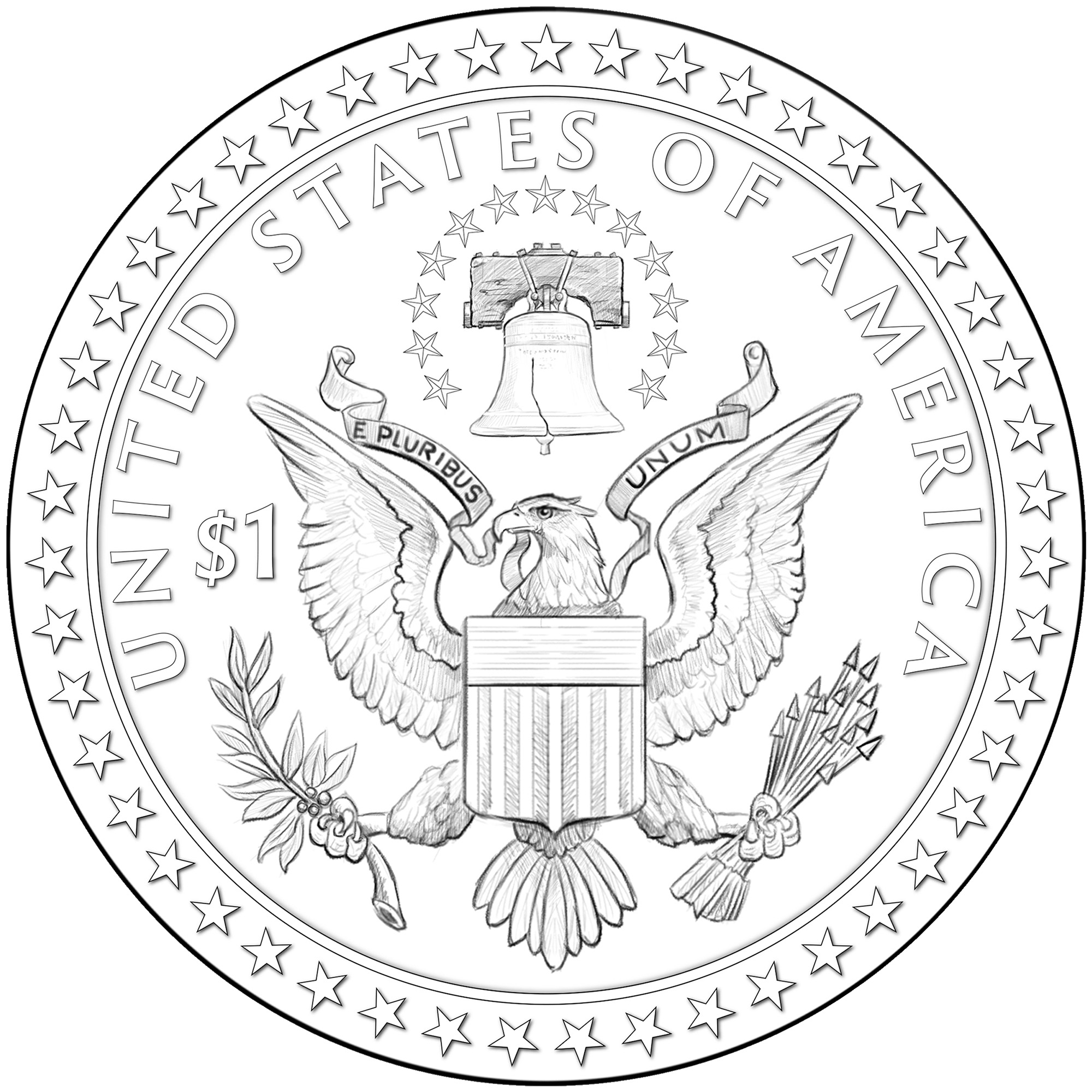 Dollar Coin Reverse with Eagle