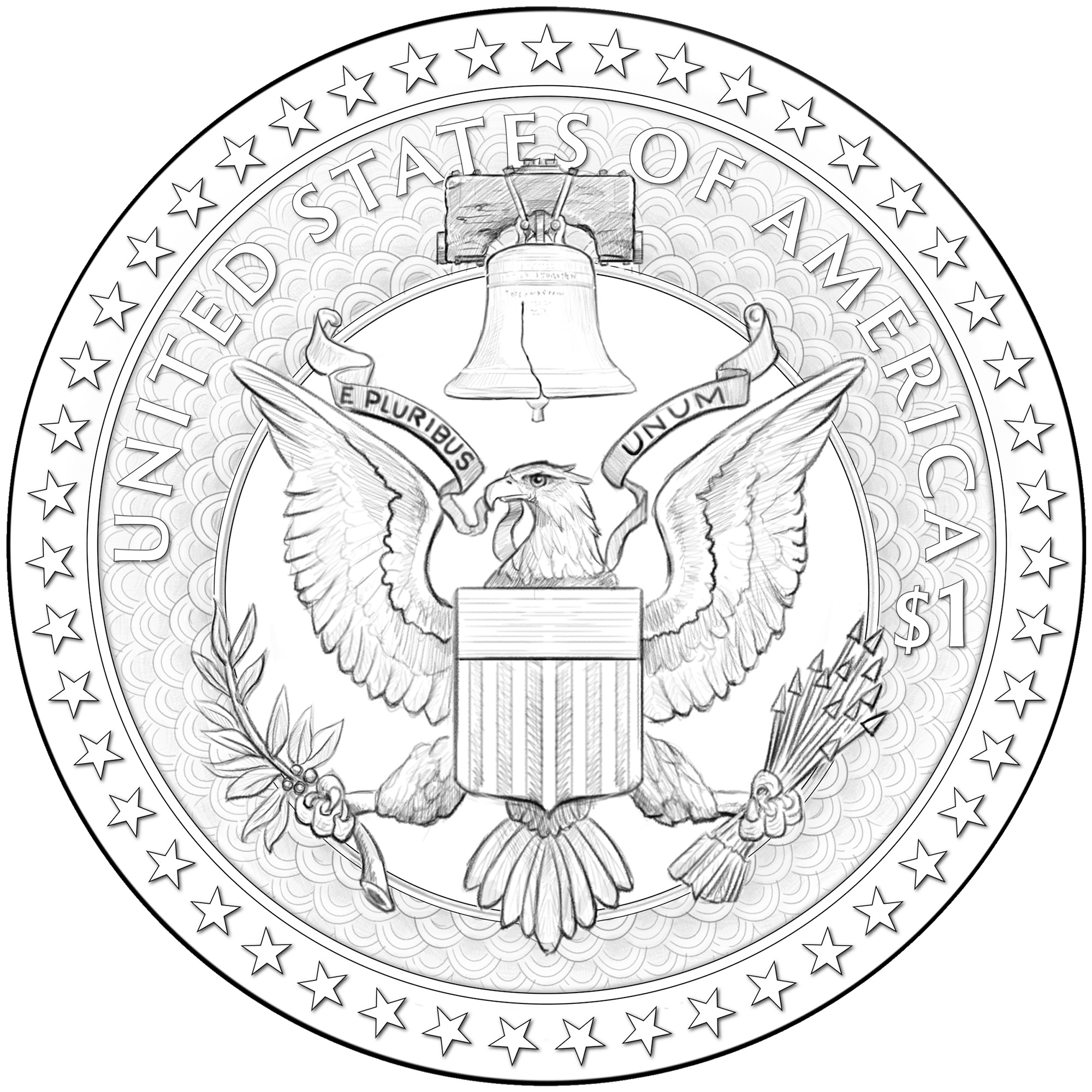 Dollar Coin Reverse with Eagle