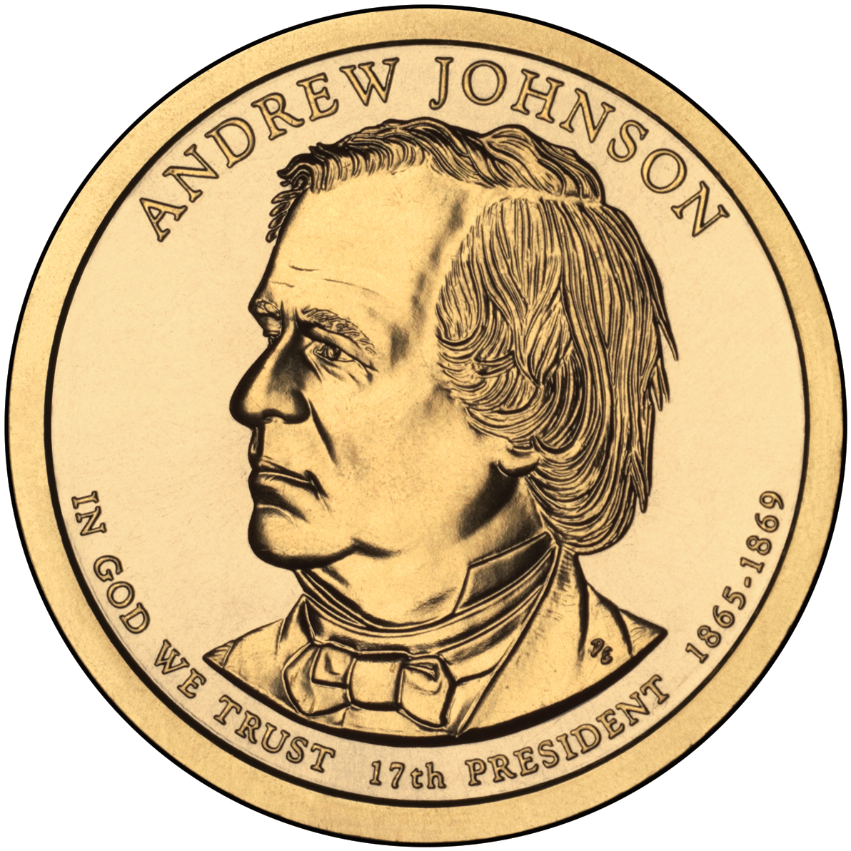 Andrew Johnson $1 Coin Obverse