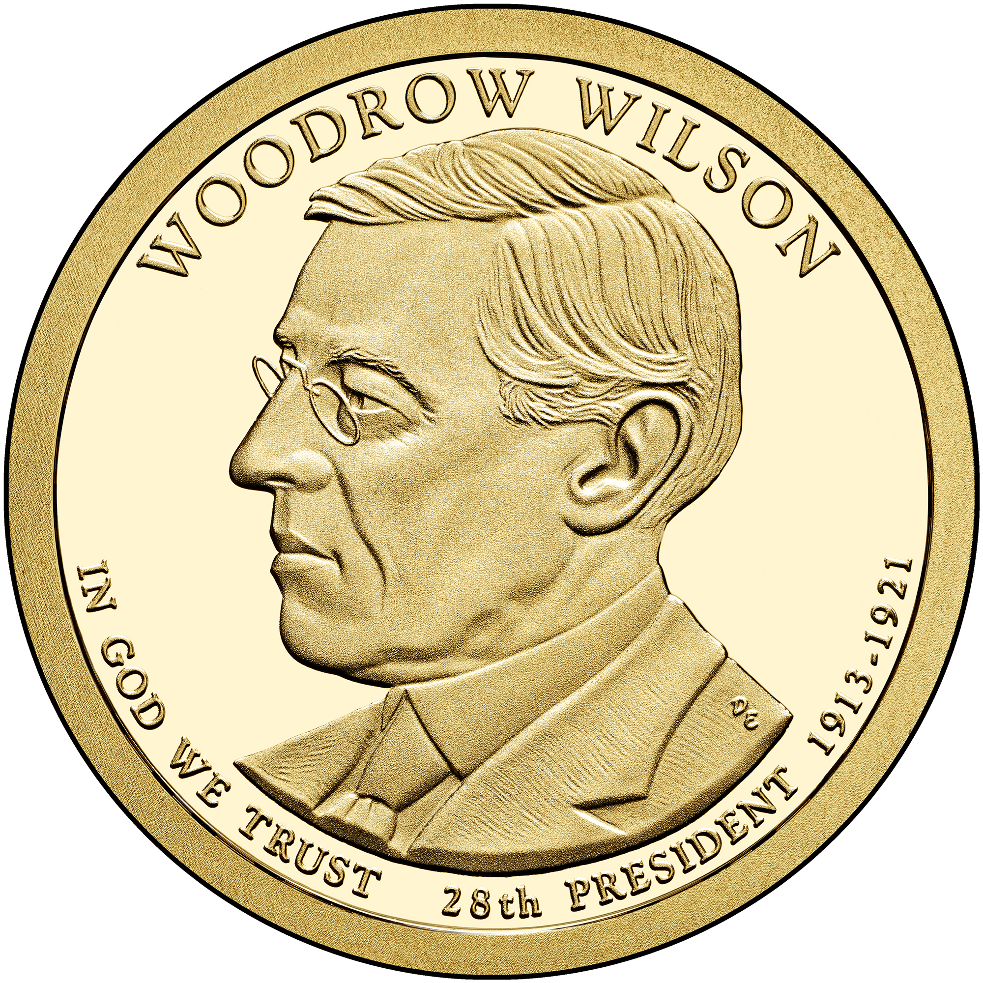 Woodrow Wilson $1 Coin Obverse