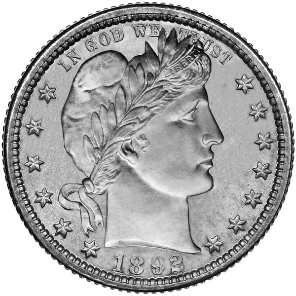 Barber Quarter Obverse