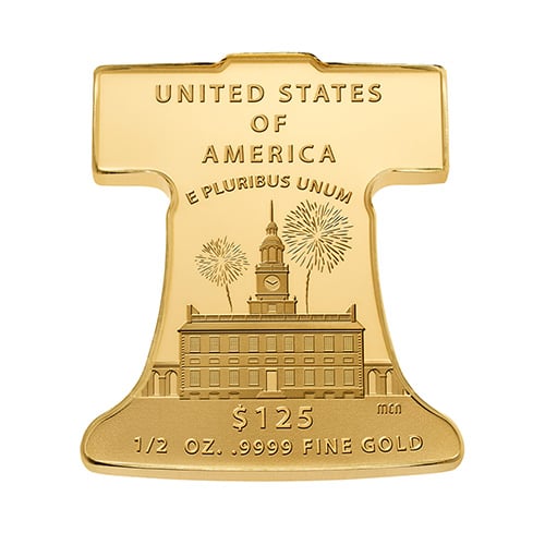 Freedom Ringing Liberty Bell Gold Coin Obverse