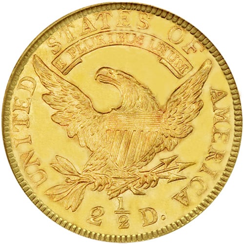 Capped Bust Left Quarter Eagle Reverse