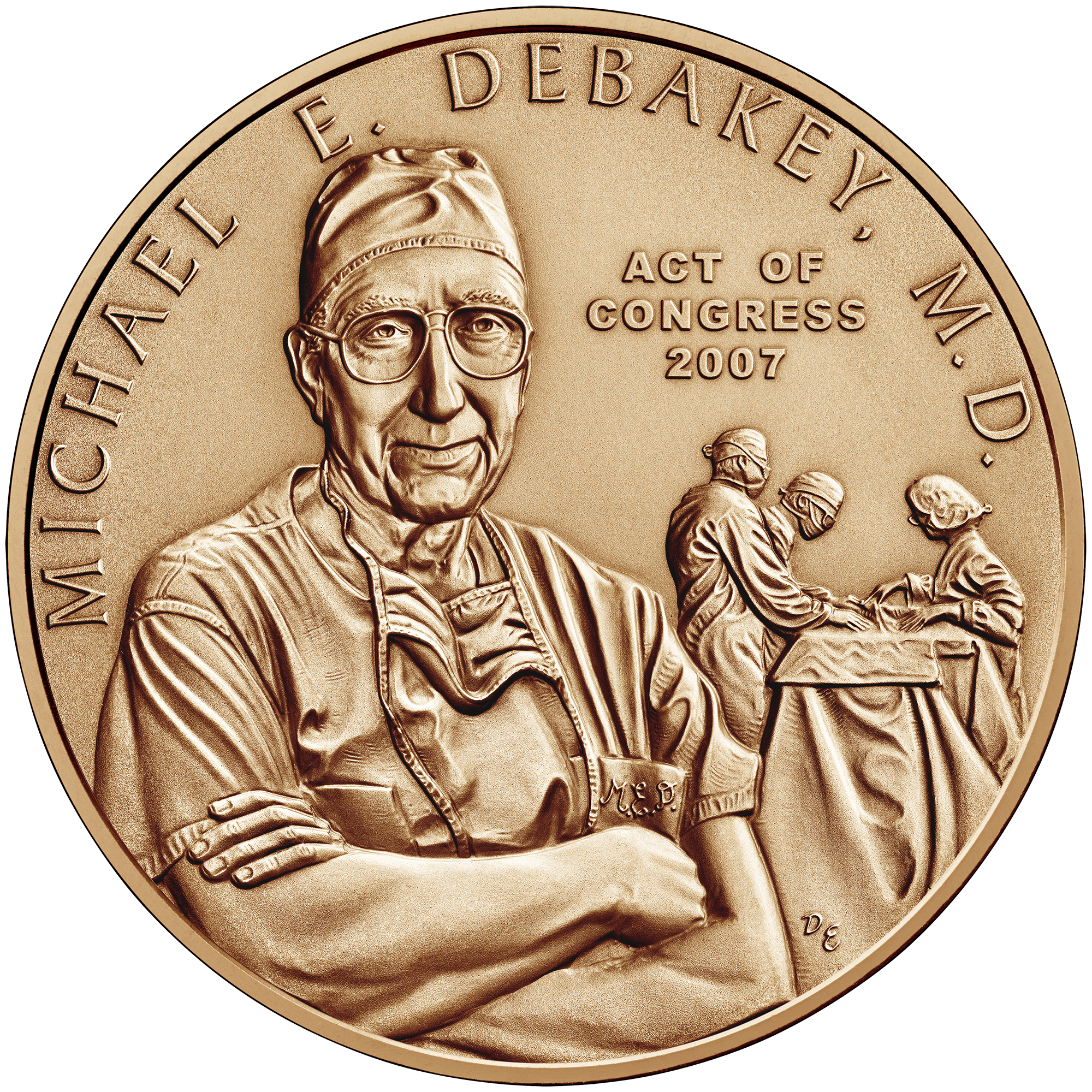 Dr. Michael E. DeBakey Bronze Medal Obverse