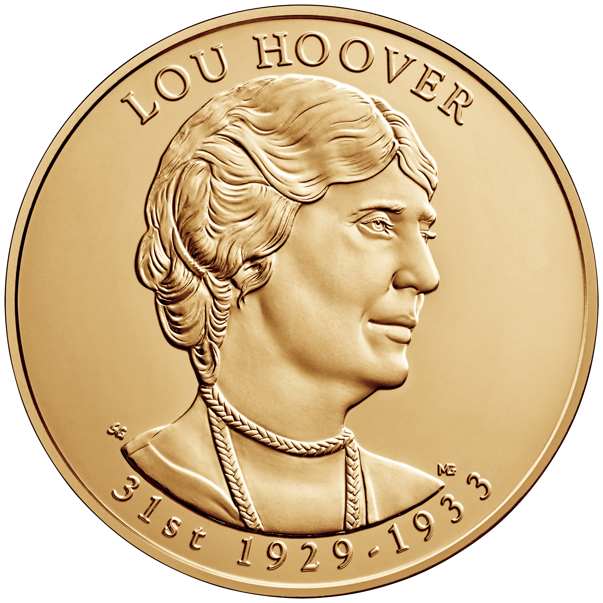 First Spouse Lou Hoover Bronze Medal Obverse