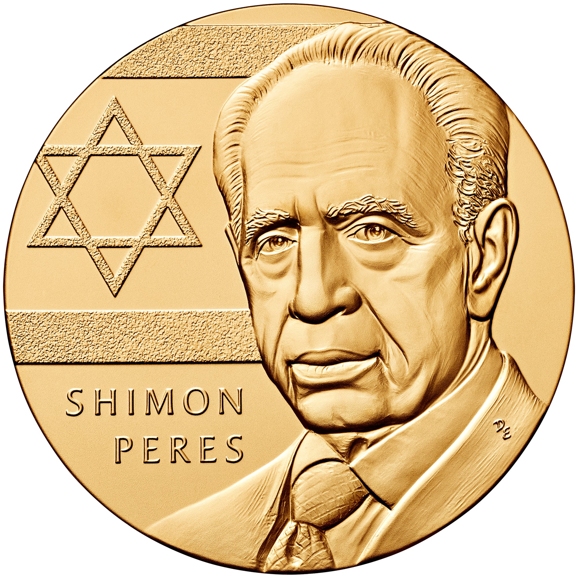 Shimon Peres Bronze Medal Obverse