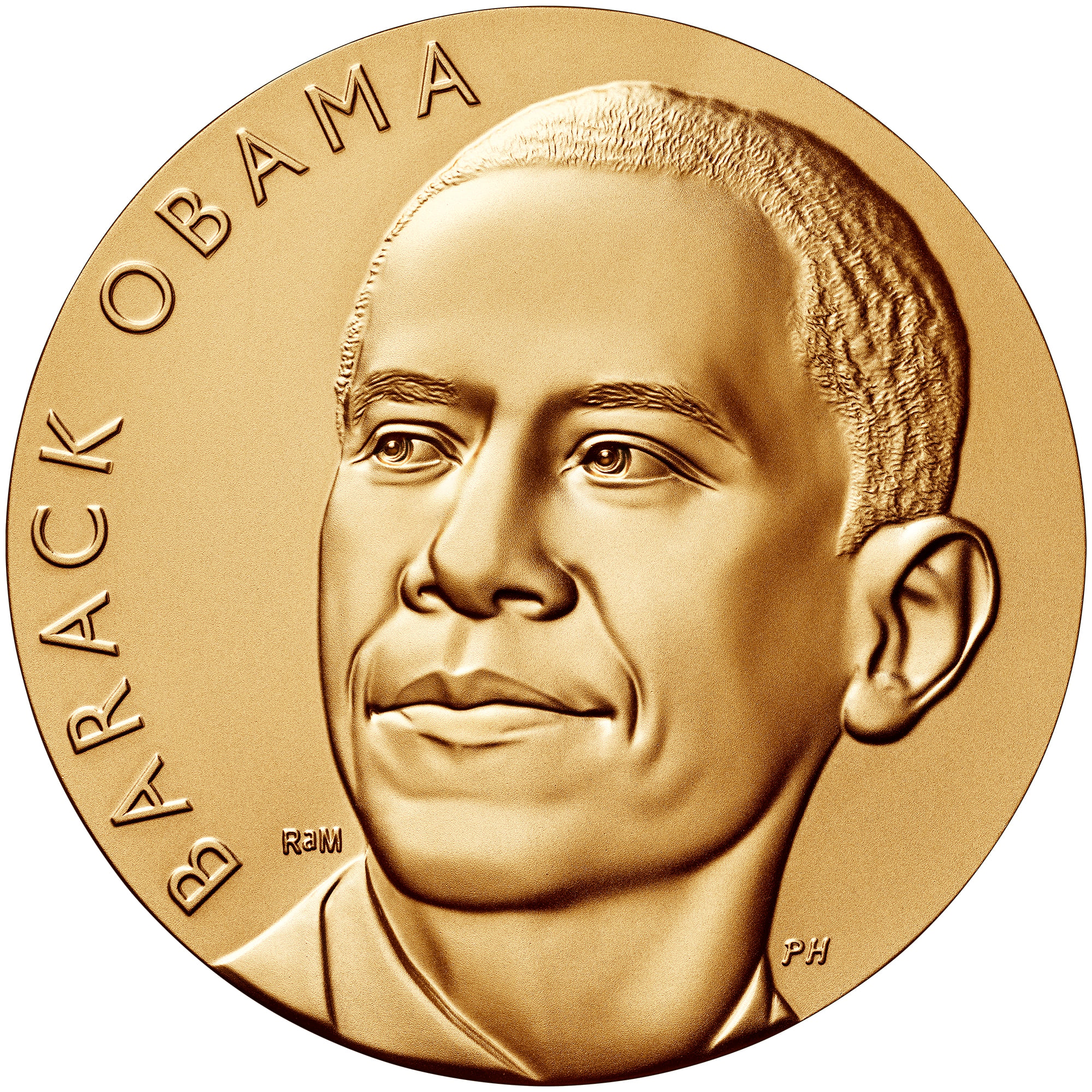 President Obama First Term Bronze Medal Obverse