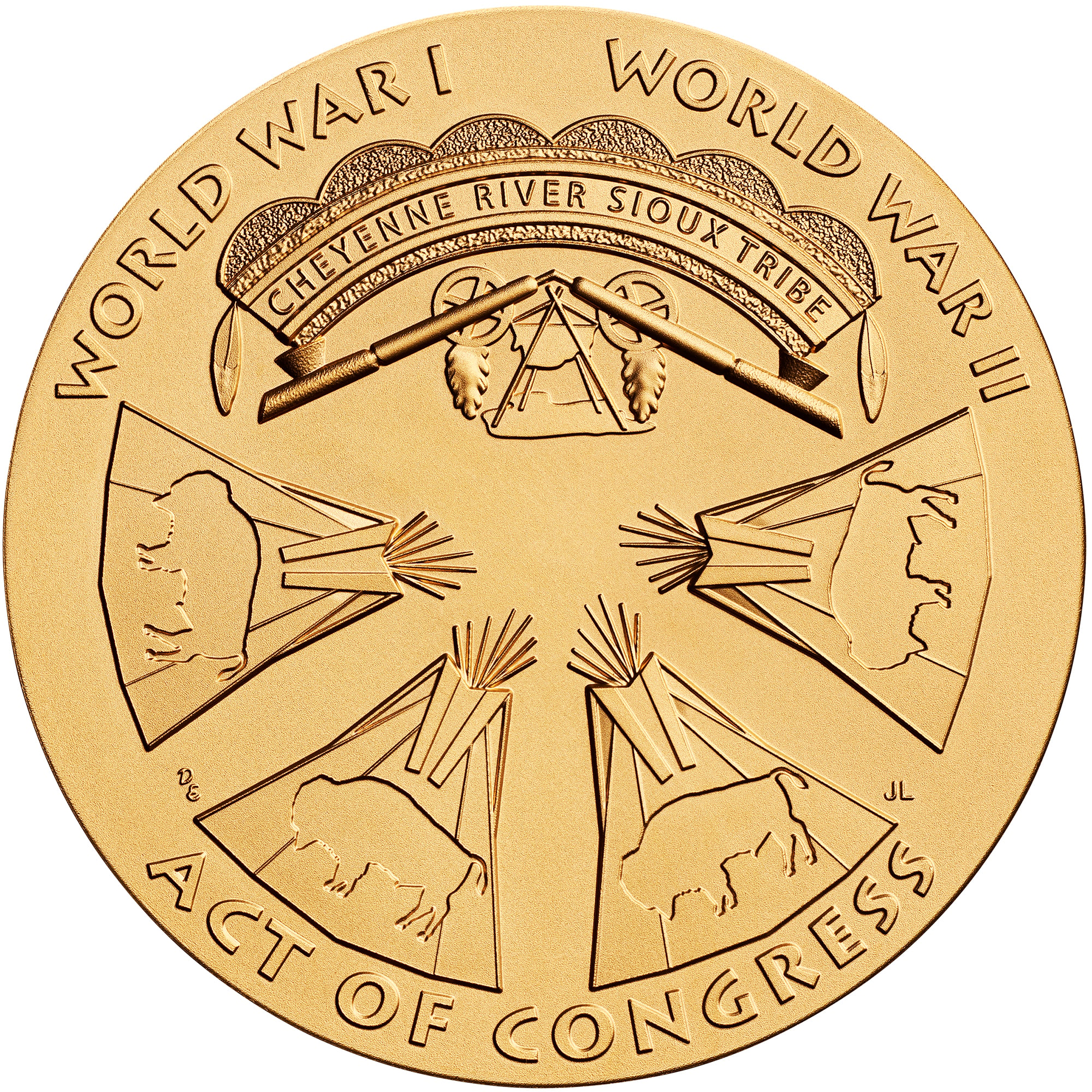Cheyenne River Code Talkers Medal Reverse