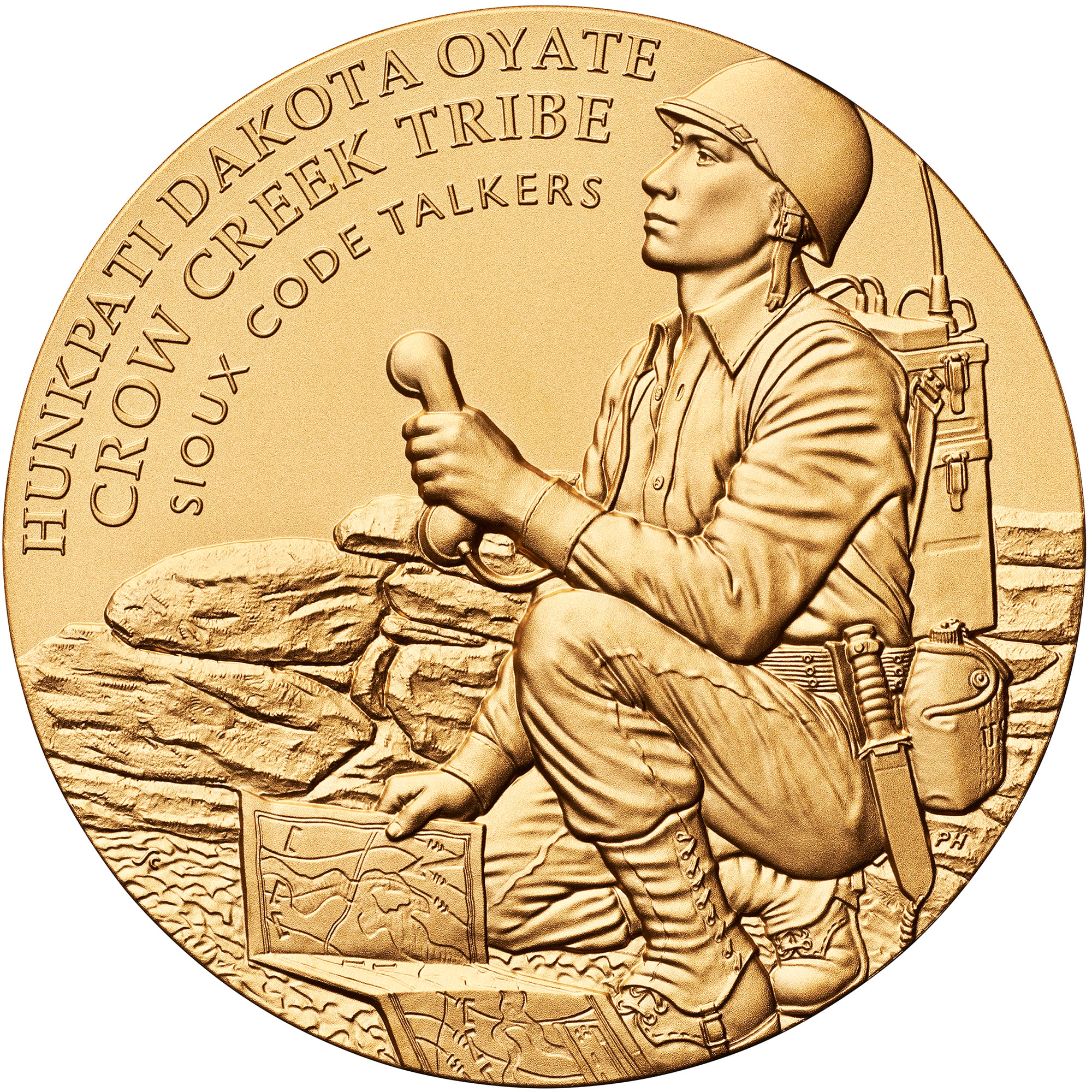 Crow Creek Code Talkers Medal Obverse