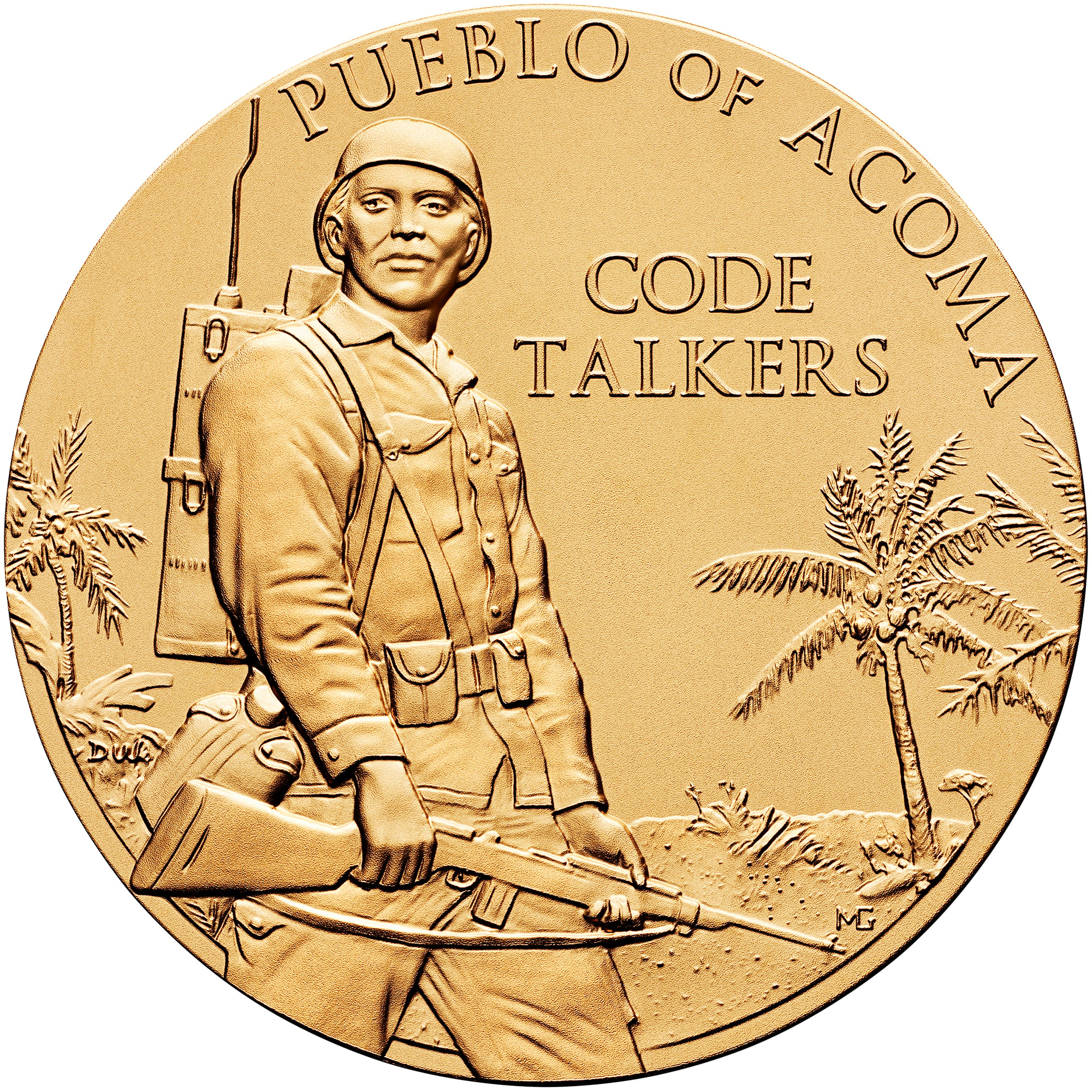 Pubelo of Acoma Code Talkers Medal Obverse