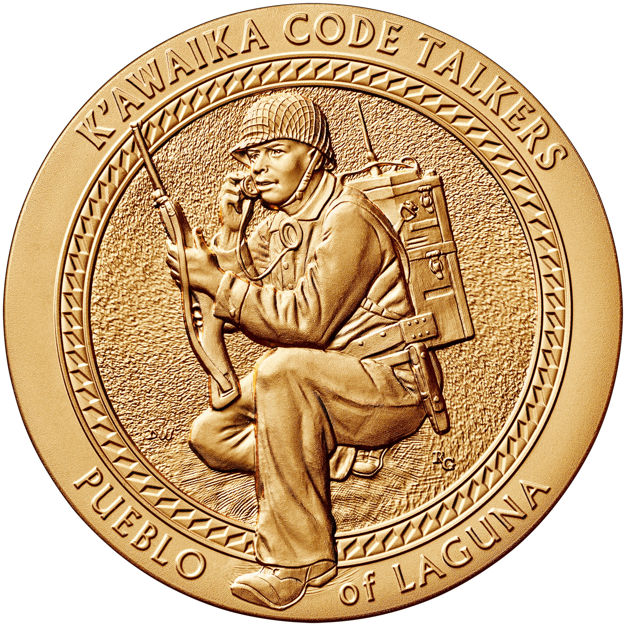 Pueblo of Laguna Code Talkers Medal Obverse