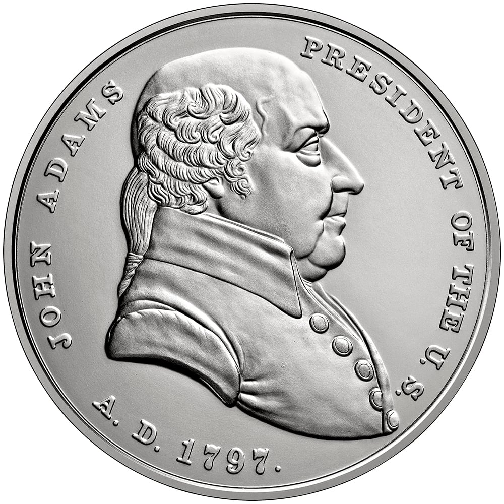 John Adams silver medal obverse