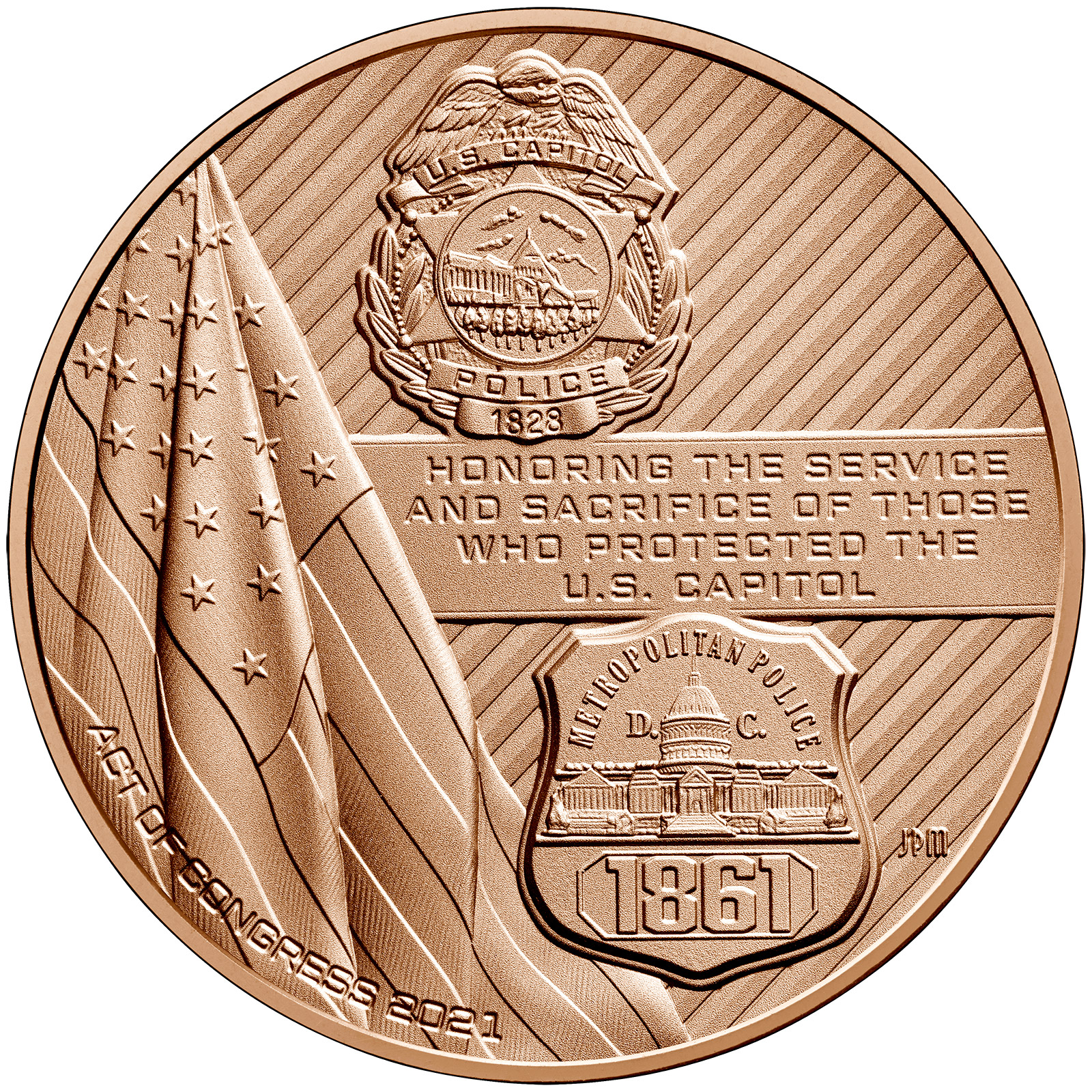 U.S. Capitol Police Bronze Medal Reverse