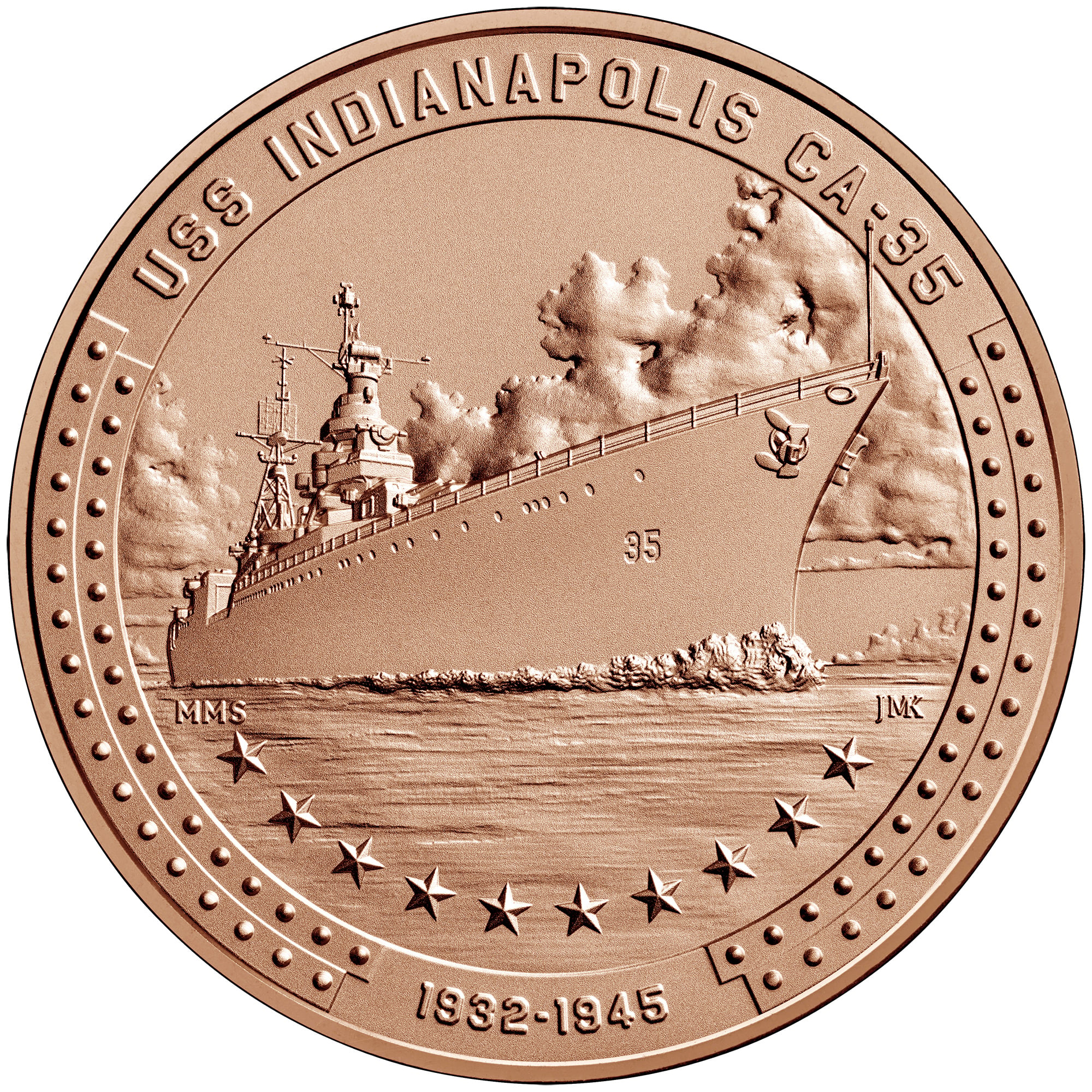 USS Indianapolis Bronze Medal Obverse