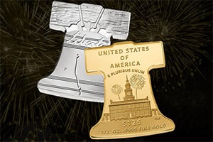 Freedom Ringing Liberty Bell with Fireworks