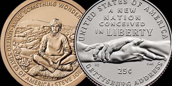 Steve Jobs Coin and Gettysburg Address Quarter