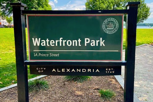 Waterfront Park Alexandria Sign