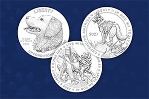 Working Dogs Commemorative Coins Line Art