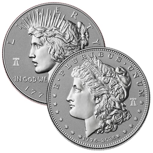 Morgan & Peace Silver Dollar Reverse Proof Coins