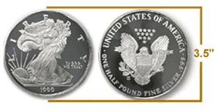 Replica -- 1999 Half-Pound Silver Eagle Source: The Washington Mint, LLC