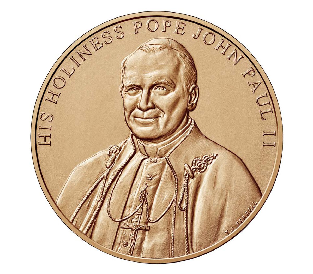 Pope John Paul II Bronze Medal image number 1.0
