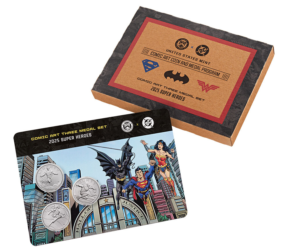 Comic Art Three Medal Set - 2025 Super Heroes | US Mint