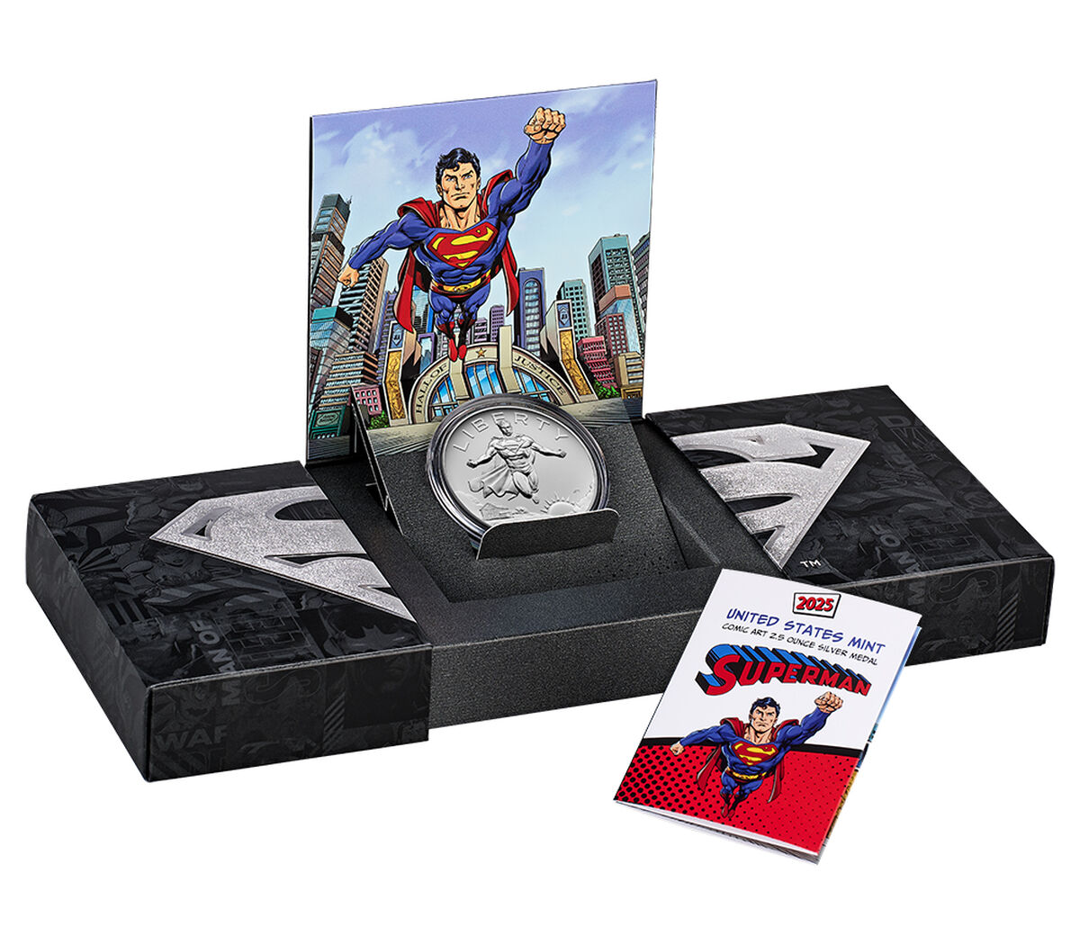 Comic Art 2.5 Ounce Silver Medal &ndash; Superman&trade;, , hi-res image number 1.0