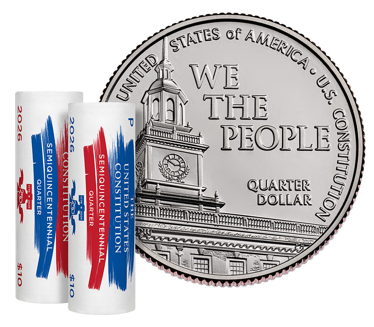 Semiquincentennial Quarters 2026 Rolls and Bags - U.S. Constitution image number 1.0