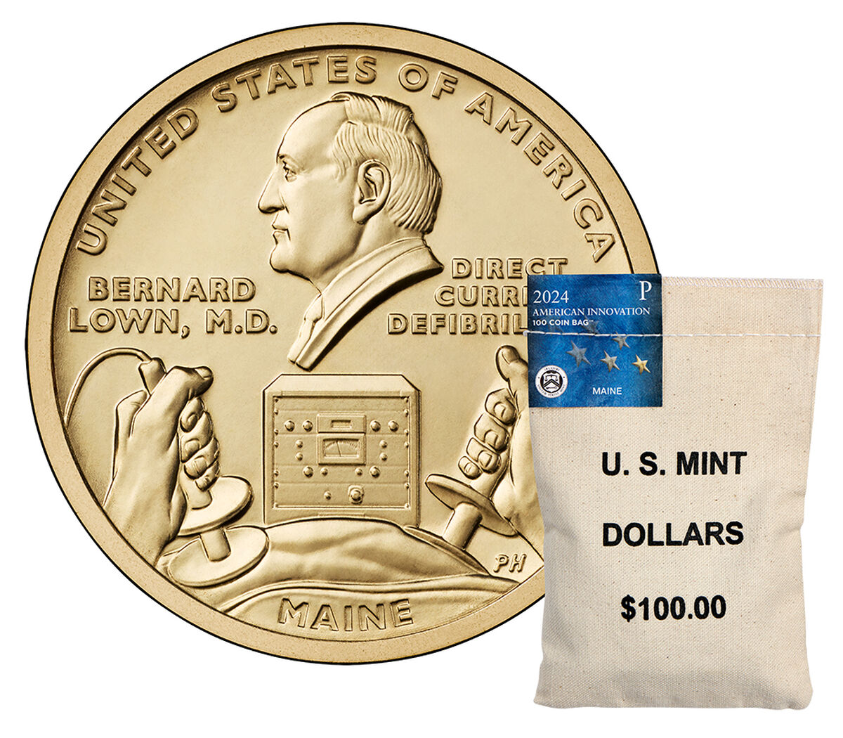 American Innovation $1 Coin 2024 Rolls and Bags - Maine image number 1.0