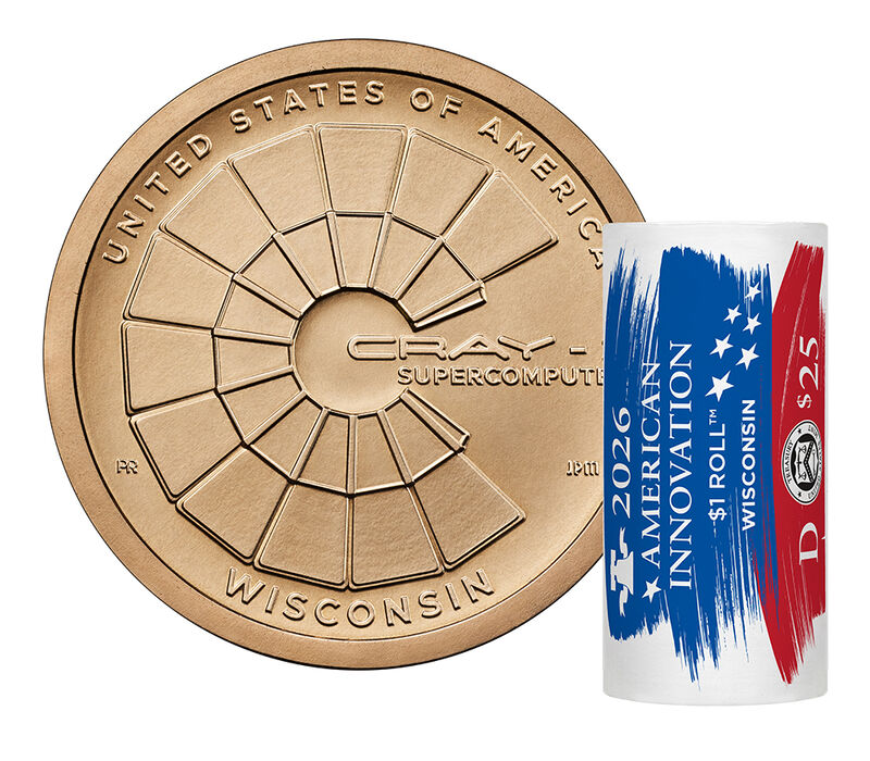 American Innovation $1 Coin 2026 Rolls and Bags - Wisconsin: 25-Coin Roll (D)