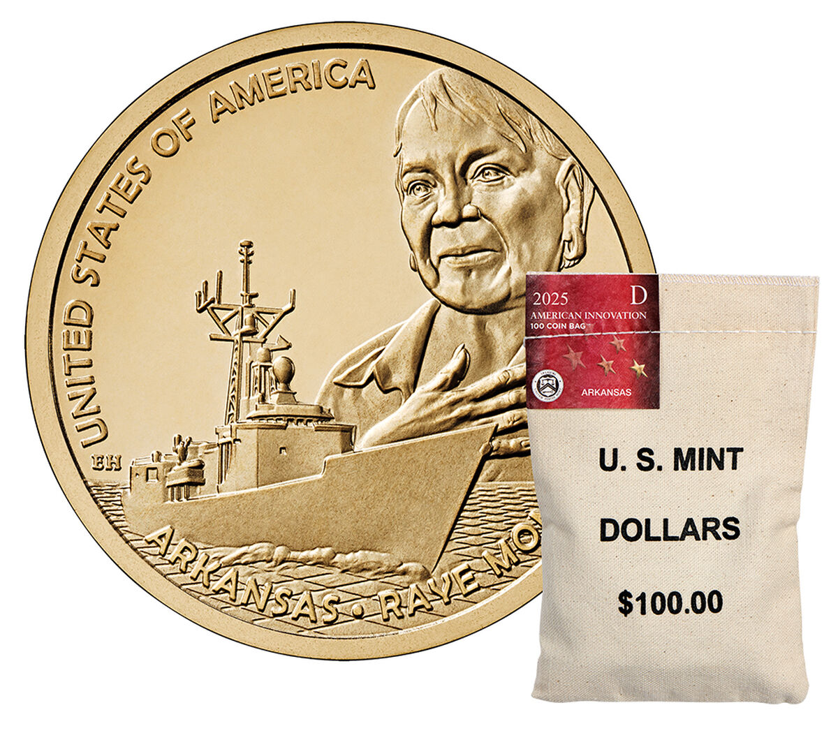 American Innovation $1 Coin 2025 Rolls and Bags - Arkansas image number 1.0