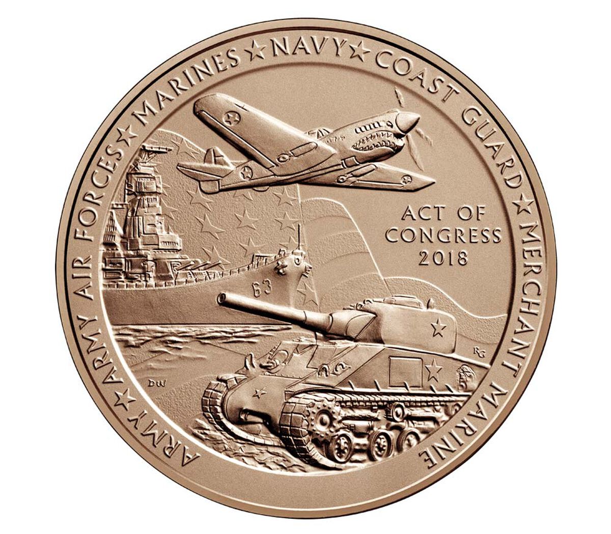 Chinese American Veterans World War II Bronze Medal image number 2.0