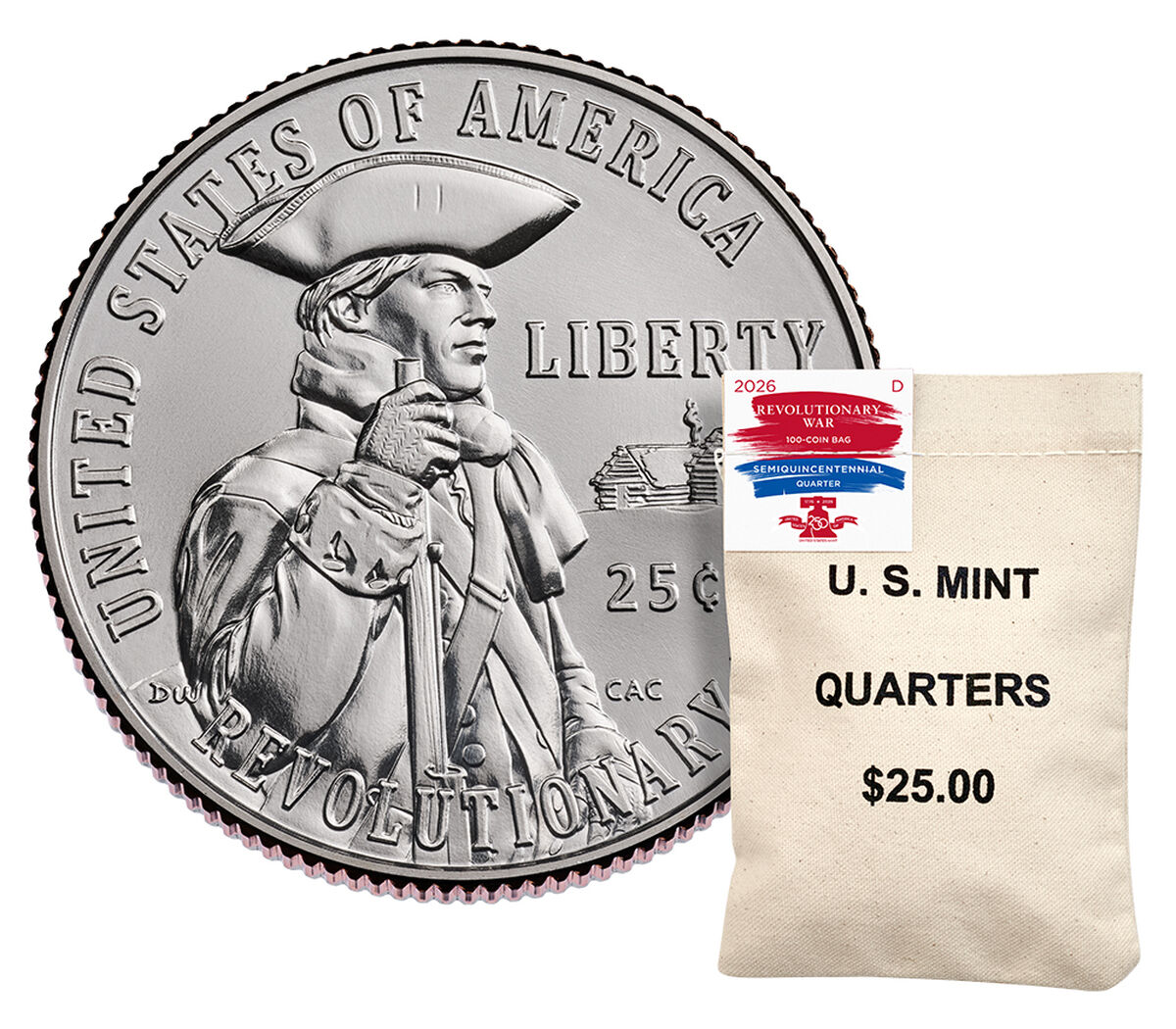 Semiquincentennial Quarters 2026 Rolls and Bags - Revolutionary War image number 1.0
