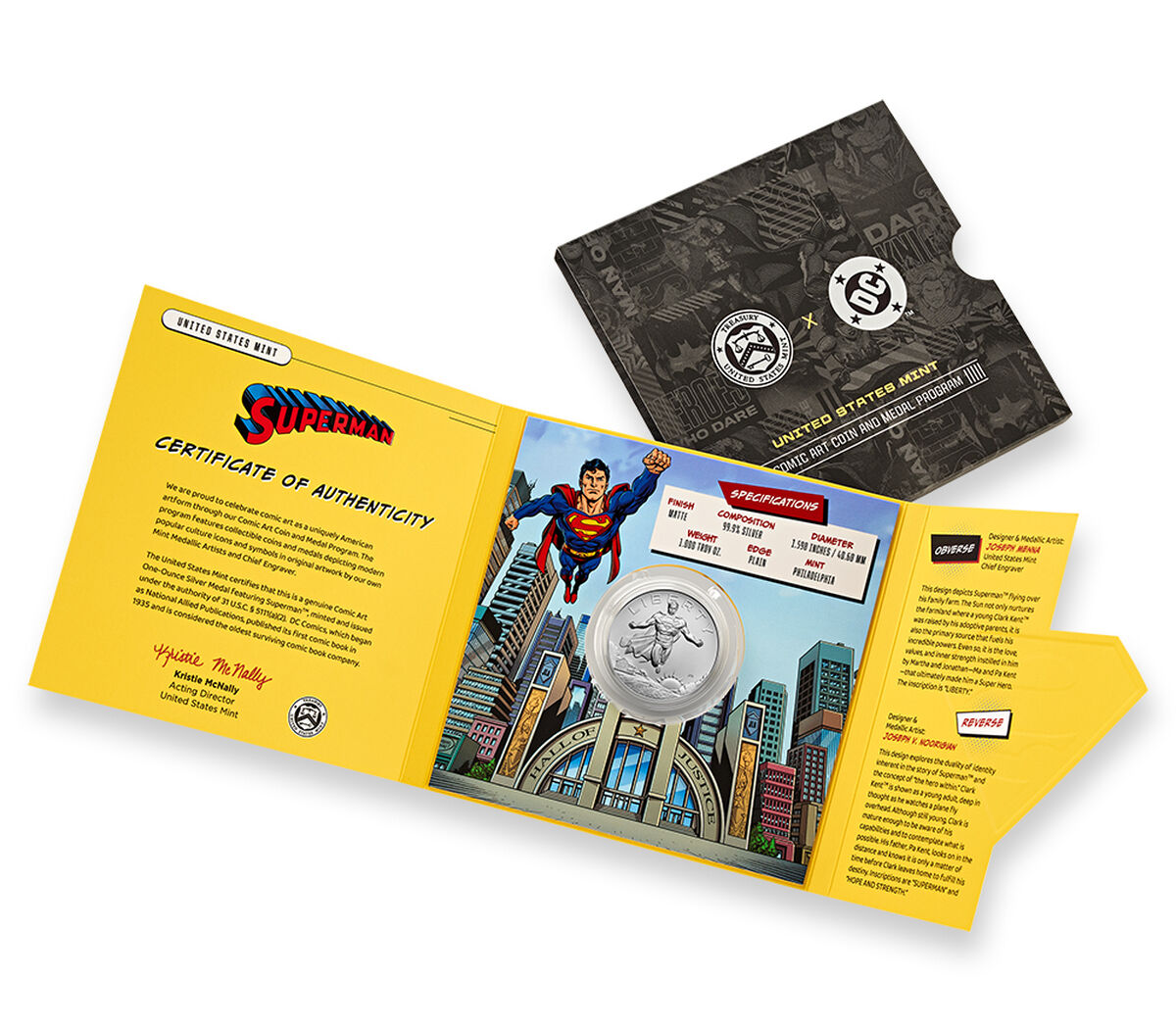 Comic Art One Ounce Silver Medal &ndash; Superman&trade;, , hi-res image number 1.0