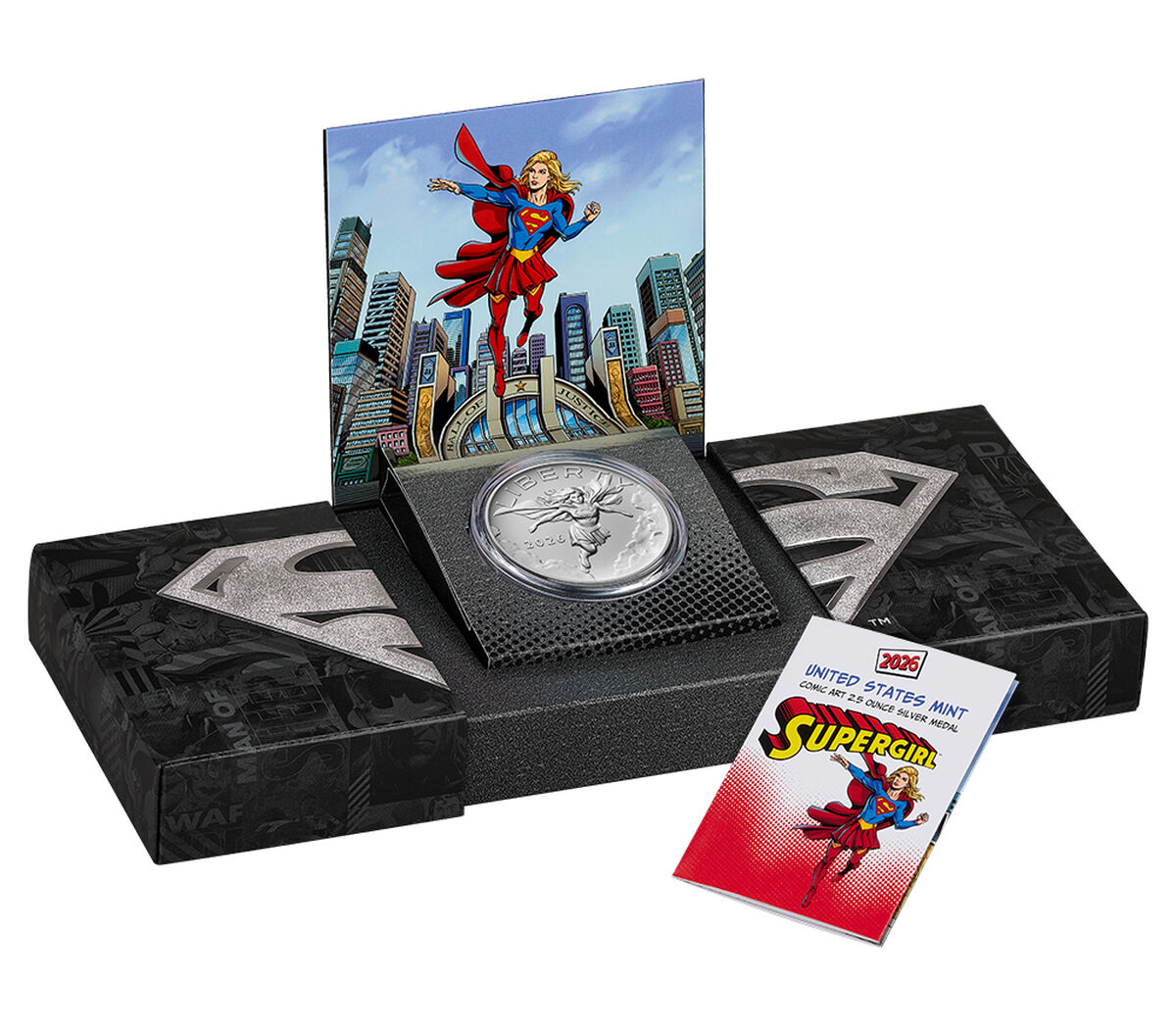 Comic Art 2.5 Ounce Silver Medal &ndash; Supergirl&trade;, , hi-res image number 1.0
